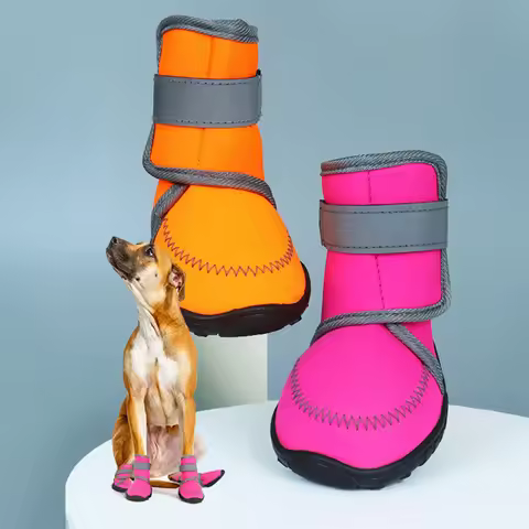 Winter Pet Dog Shoes For Large Dogs Waterproof Shoes For Dog Anti-Slip Dog Boots For Small Dogs Refl
