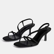 Spain 2025 ZARAˉ New Womens Shoes Elastic Belt High Heel Fashion Sandals Fine Heel Cross Belt Versat