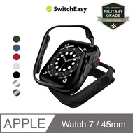 SwitchEasy魚骨牌 Apple Watch 8/7 Odyssey金屬保護殼/ Glossy Edition閃耀黑/ 45mm