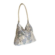 Charles &amp; Keith Original Non-Mainstream Style Classy Gray Blue Dandelion One Shoulder Bag Women's Small Square Bag Easiest for Match Flowers