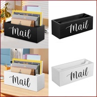 [kokiya] Countertop Mail Holder, Rustic Wood Mail Organizer, Mail Tray, Envelope Holder,