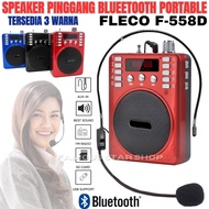Speaker Bluetooth Megaphone Mini Guru Tour Guide Pidato FLECO F-558D Speaker Pinggang Dengan Kabel A