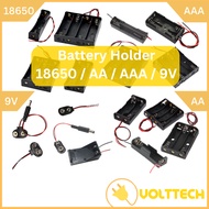 18650/AA Double/AAA Triple/9V Battery Snap Clip with DC Plug Battery Holder 3.7V 1.5V 9V Case