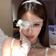 Halloween Sweet Cool Gothic Style Blindfold Monocular lolita Dark Gothic Style Lace Bow cos Accessor