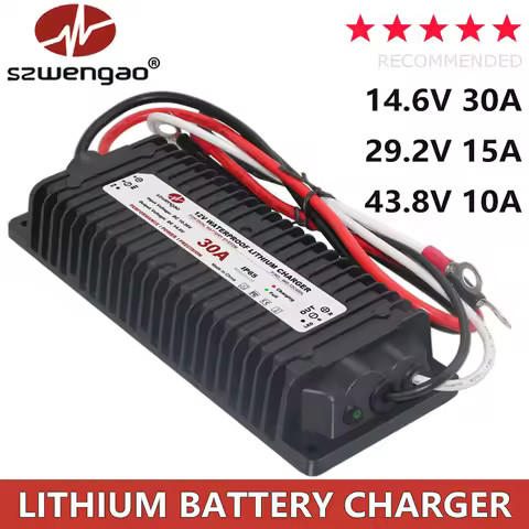 Waterproof DC 10-36V 12V 24V to DC 14.6V 29.2V 43.8V Lifepo4 Lithium Battery Charger Booster for RVs