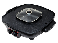 Smart home Electric Grill With Pot 2 in 1 Square เตาปิ้งย่างเอนกประสงค์หร้อมหม้อสุกี้ SM-EG1802 อาหารไม่ติดกระทะ ล้างออกง่าย รับประกันคุณภาพ 3 ปี