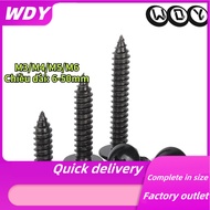 M3/M4/M5/M6 SUS304 black plated self tapping screw/umbrella head self tapping screw/large flat head 