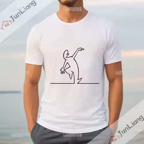 La Linea Line Osvaldo Cavandoli TV T-shirt Unique printed men's and women's hipster T-shirts casual 