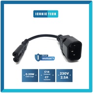# C14 to C7 converter cable # IEC 320 C14 to C7 Extension Power Cord (0.2M)