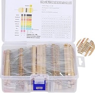 Generic 3120pcs 1/4W Carbon Film Resistors Assortment Kit, 156 Values 1 Ohm - 10M Ohm 5% 0.25W Resis