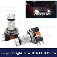 1/2Pcs For Audi A3 A4 A5 A6 C6 B7 BMW Mercedes Benz Volkswagen Jetta Golf/GTi Tiguan White H15 LED F