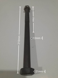 4cái Bulong thép đen chịu lực M12 x 210mm – Ren 81mm đầu 21mm