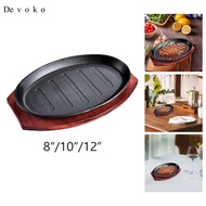 Devoko Steak Fry Plate BBQ Grill Pan Veggies Meats Grill Plates Nonstick Oval Shape Skillet Hot Plat