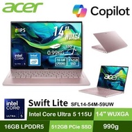 acer - [990g 輕薄 ] Swift Lite SFL14-54M-59UW (Intel Ultra 5 115U/ 14" FHD IPS ) 手提電腦