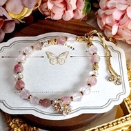 【訂製款 06】櫻花碧璽 紫鋰輝 | 同人水晶 DIY設計手鏈