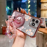 3pcs( Full bloom flower phone Case+Lanyard+Circular Stand) For Honor X5c/X5C Plus/X7/X7a/X5b/X6a/X6B