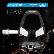 New RYET 178g Ultralight Carbon Road Bike Pedals CNC Titanium Spindle DU+3 Sealed Bearings 6° Float 