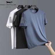 ✨✨6305 Times Repurchase Costaro Ice Silk Short-Sleeved T-Shirt Men's Summer Thin Casual Sports Sweat