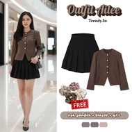 Ailee 2-in-1 Outfit (Ailee Blazer, Korean Short Skirt) One Set Korean Style Free Gift