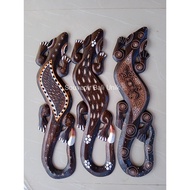 HIASAN DINDING KAYU 50cm Wooden Gecko Gecko Gecko Gecko Decoration Wall Hanging Bali Gecko