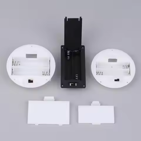 1/5PCS 2xAA/AAA 3V Battery Case with Switch Round Embedded Holder Storage Box Cover Socket Container