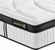 Suiforlun 14 Inch Hybrid Gel Memory Foam and Innerspring Mattress with Bamboo Cover, Euro Top Luxury