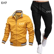 EA7 Printed Men's Set Casual Sports Cycling Baseball Jacket Set+Pants