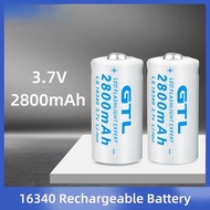 GTL  3.7V 2800mAh Lithium Li-ion 16340 Battery CR123A Rechargeable Batteries 3.7V CR123 for Lase