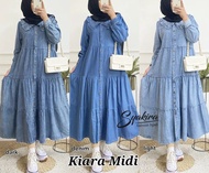 Dress Midi Levis / Midi Dress Jeans Modern / Midi Dress Busui Denim / Dress Jeans Terbaru