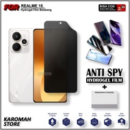 LAYAR Anti-Scratch Hydrogel Spy Realme 15 / 15 Pro 15T Full Cover Screen Protector Privacy Screen Pr