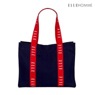 ELLE HOMME  BAG  กระเป๋าช้อปปิ้ง ผ้าแคนวาส  เทปสายกระเป๋า สกรีนโลโก้ ELLE H8H003