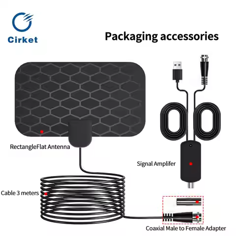 Indoor HD Digital TV Antenna - Mini Grid Design, 4K 1080P, DVB-T2 Compatible