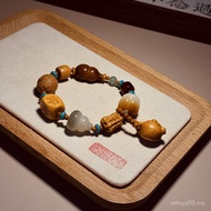 National Trendy Peanuts Bodhi Duobao Sandalwood DIY Bracelet Single Ring Bracelet Olive Gourd Chines