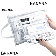 BANANA1 Mesh Storage Bag, Large Capacity Double Layers File Bag, Portable Transparent A4/A5/A6 Test 