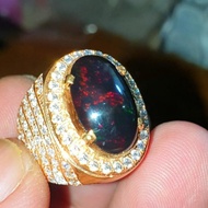 Termurah!!! batu cincin kalimaya black opal asli banten