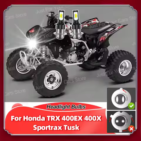 2PCS LED HeadLight Bulbs H6 90W 6000K Super White For Honda TRX 400EX 400X Sportrax Tusk