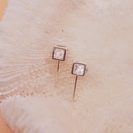 High quality 925 silver earrings, CZ stone cube earrings, BS14G217 HEO'S CORNER