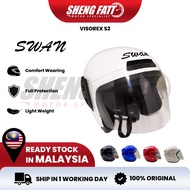 SWAN Helmet Motor With Visor Topi Keledar Keselamatan Khi Helmet Topi Helmet Open Face Original Motorcycle SIRIM Helmet