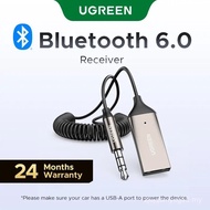 UGREEN Aux to Bluetooth 6.0 Adapter Wireless Receiver for Car Hands-Free with Built-in Microphone AU