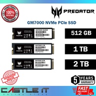 ACER PREDATOR GAMING STORAGE GM7000 HEATSINK 2TB 1TB 512GB NVME PCIE M.2 GEN 4X4 SSD Solid Stated Drive 7400MBPS GEN4.0