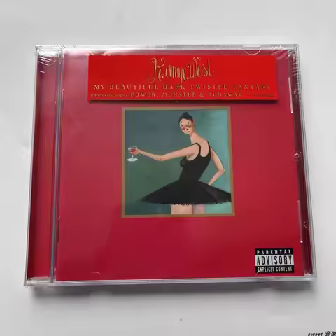 Retro Kanye West Music CD My Beautiful Dark Twisted Fantasy Album Compact Disc Cosplay CD Walkman Ca