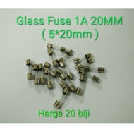 20 Biji 1A 20MM Glass Fuse 5x20mm