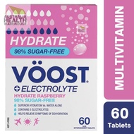 [Expiry: 04/2028] Voost Hydrate Sugar Free Raspberry Effervescent Tablets 60 Pack