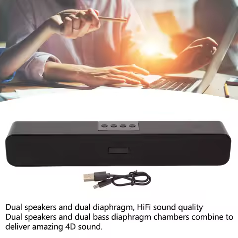Bluetooth Soundbar Wireless Bluetooth Soundbar 5 Playback Modes Noise Reduction Surround Sound 1200m
