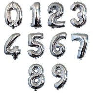 Big 40 Inch (40") Silver Number Foil Balloons / Decor Balloon [MsiaReadyStock]