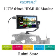 FEELWORLD LUT6 Camera Monitor：6-inch HDMI 4K HD Director Monitor for DSLR, 3D LUT Supported