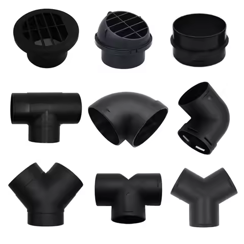 42mm/60mm/75mm Diesel Parking Heater Air Vent Ducting T Y Elbow Pipe Outlet Exhaust Connector For Eb