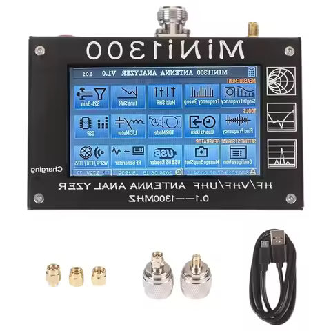 Y38A-Mini1300 4.3 Inch HF/VHF/UHF Vector Network Analyzer 0.1-1300Mhz Antenna Signal Generator Spect