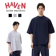Haven Studio men's and women's boxy plain T-shirt made of cotton in black, gray, charcoal blue, weig
