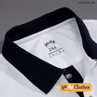 Áo polo nam YODY vải cafe phối nẹp áo thun nam có cổ chất liệu cafe tự nhiên chống tia UV thoáng mát